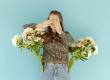 woman with flowers pocket